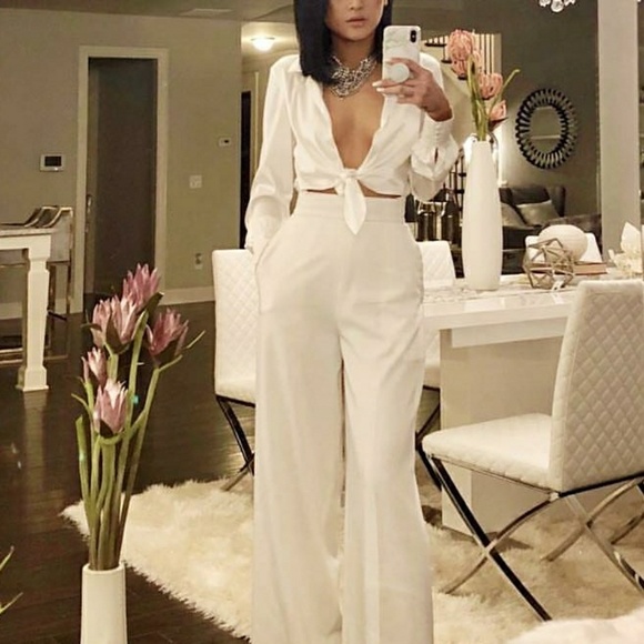 Last M• Front Tie Long Sleeve Bodysuit | White - Picture 8 of 8